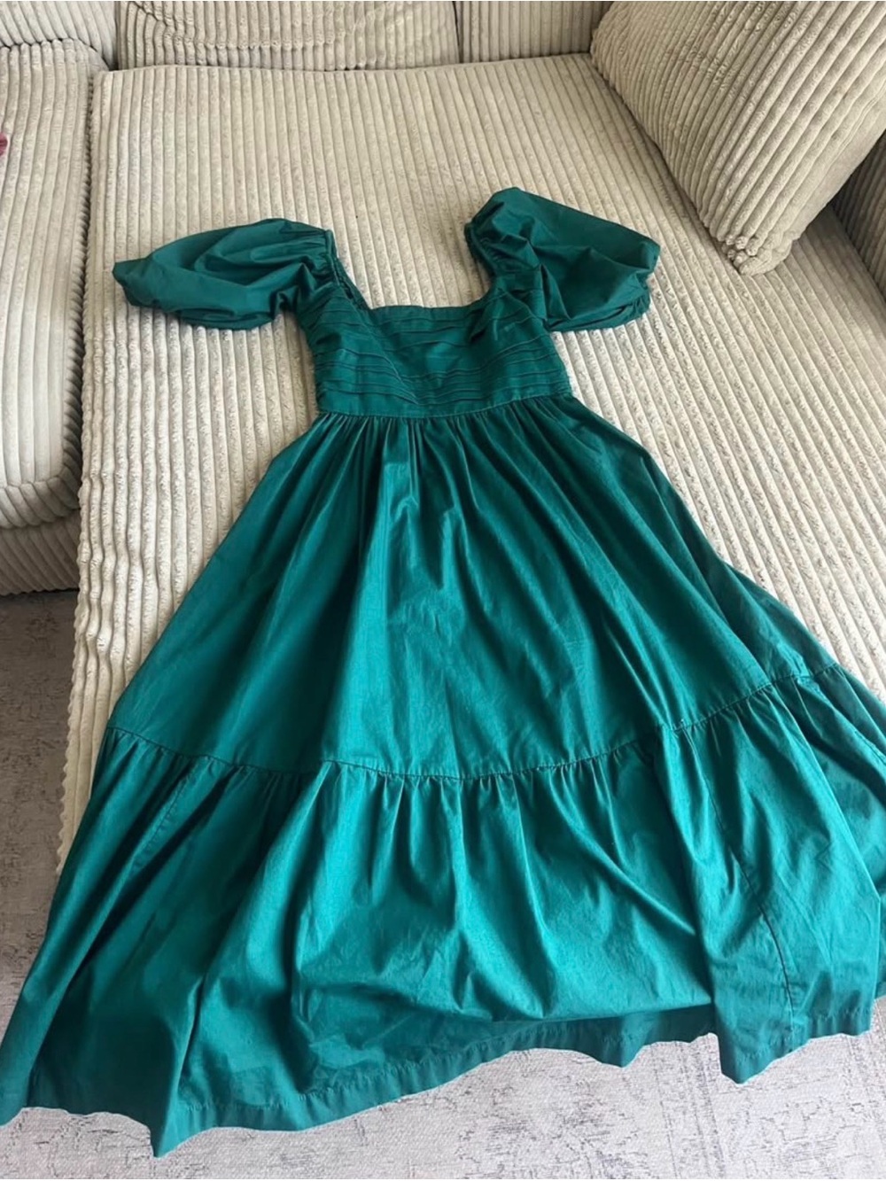 Abercrombie and Fitch Emerson Puff Sleeve Midi Dress